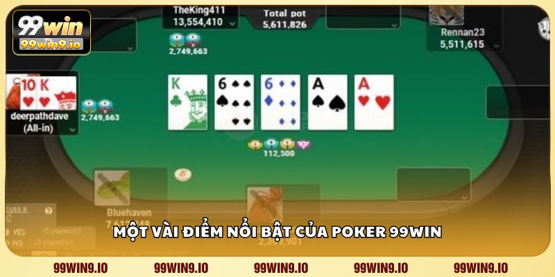 Một vài điểm nổi bật của Poker 99WIN